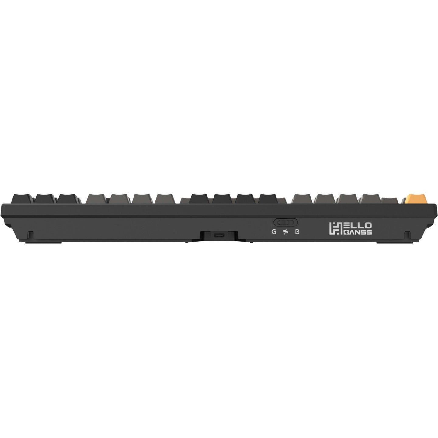 Helloganss hs87t gg01, toetsenbord (wit, us lay-out, gateron yellow, tkl, rgb leds, pbt doubleshot keycaps, hot swap, 2,4 ghz bluetooth usb-c)