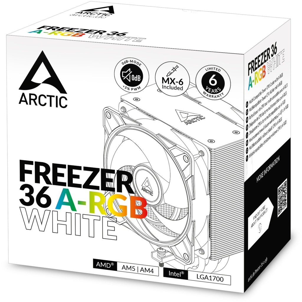 Arctic freezer 36 a-rgb cpu-koeler (wit, 4-pin pwm)
