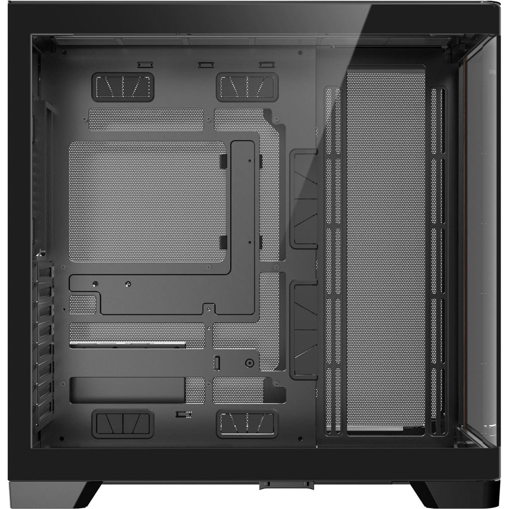 Antec c8 curve wood midi tower behuizing (zwart houtkleur | 2x usb-a | 1x usb-c | tempered glass)