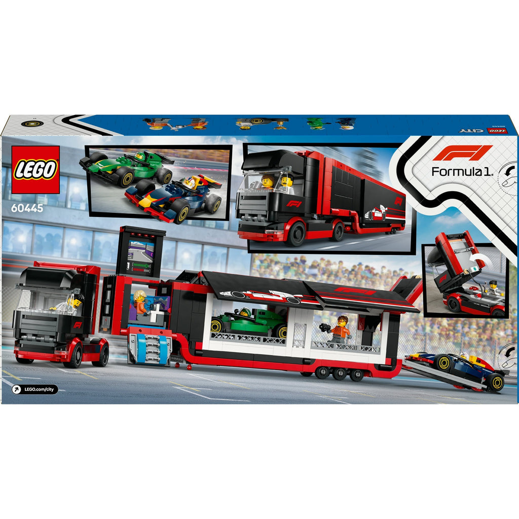 Lego City 60445 F1 Truck mit RB20 und AMR24 F1 Autos