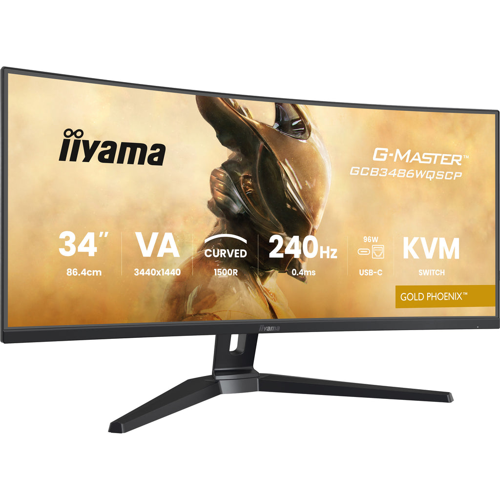 Iiyama g-master gold phoenix gcb3486wqscp-b1 34 curved ultrawide gaming monitor (zwart, 2x hdmi, displayport, 2x usb-a, 2x usb-c, rj-45, 240 hz)