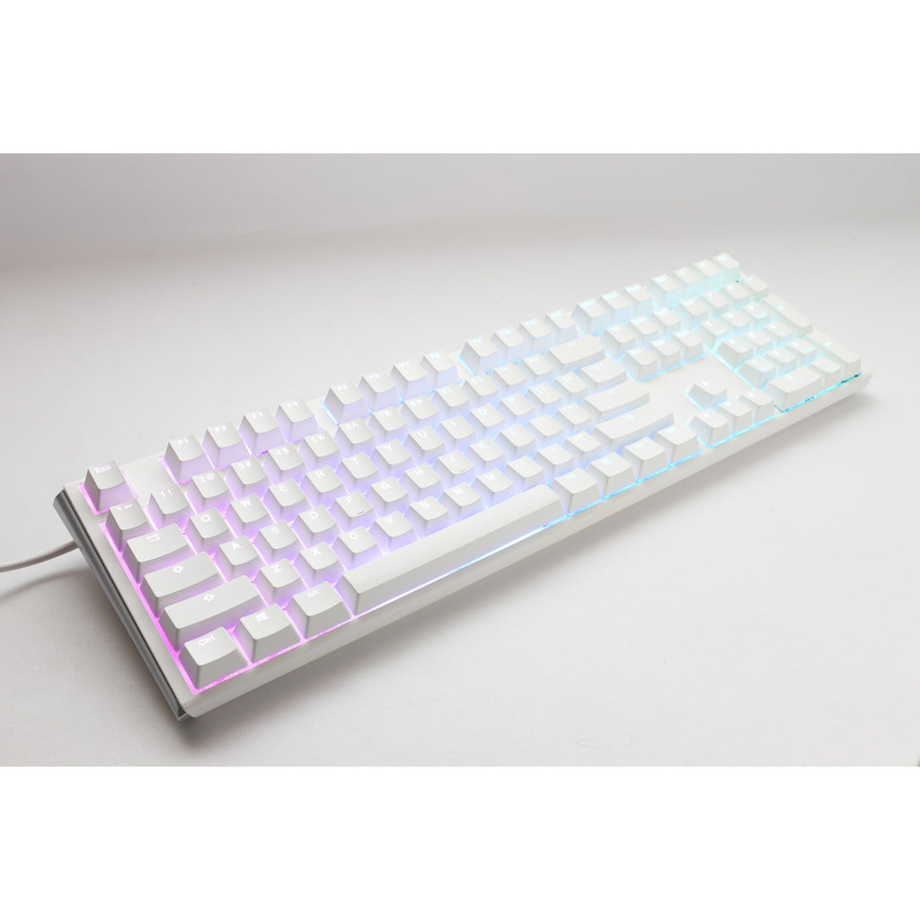 Ducky one 3 classic pure white, toetsenbord (wit, us lay-out, cherry mx silent red, rgb led, double-shot pbt, hot-swappable, quack mechanics)