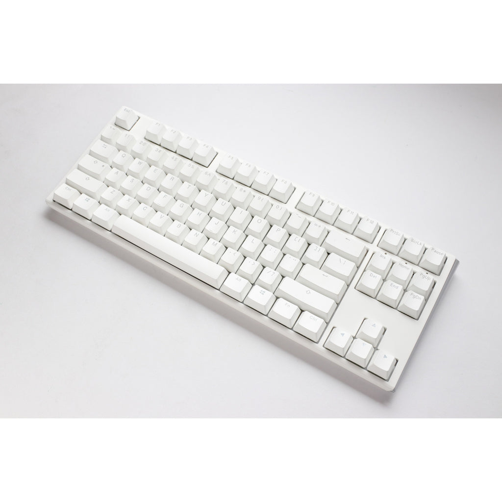 Ducky one 3 classic pure white tkl, toetsenbord (wit, us lay-out, cherry mx speed silver, rgb led, double-shot pbt, hot-swappable, quack mechanics, 80%)