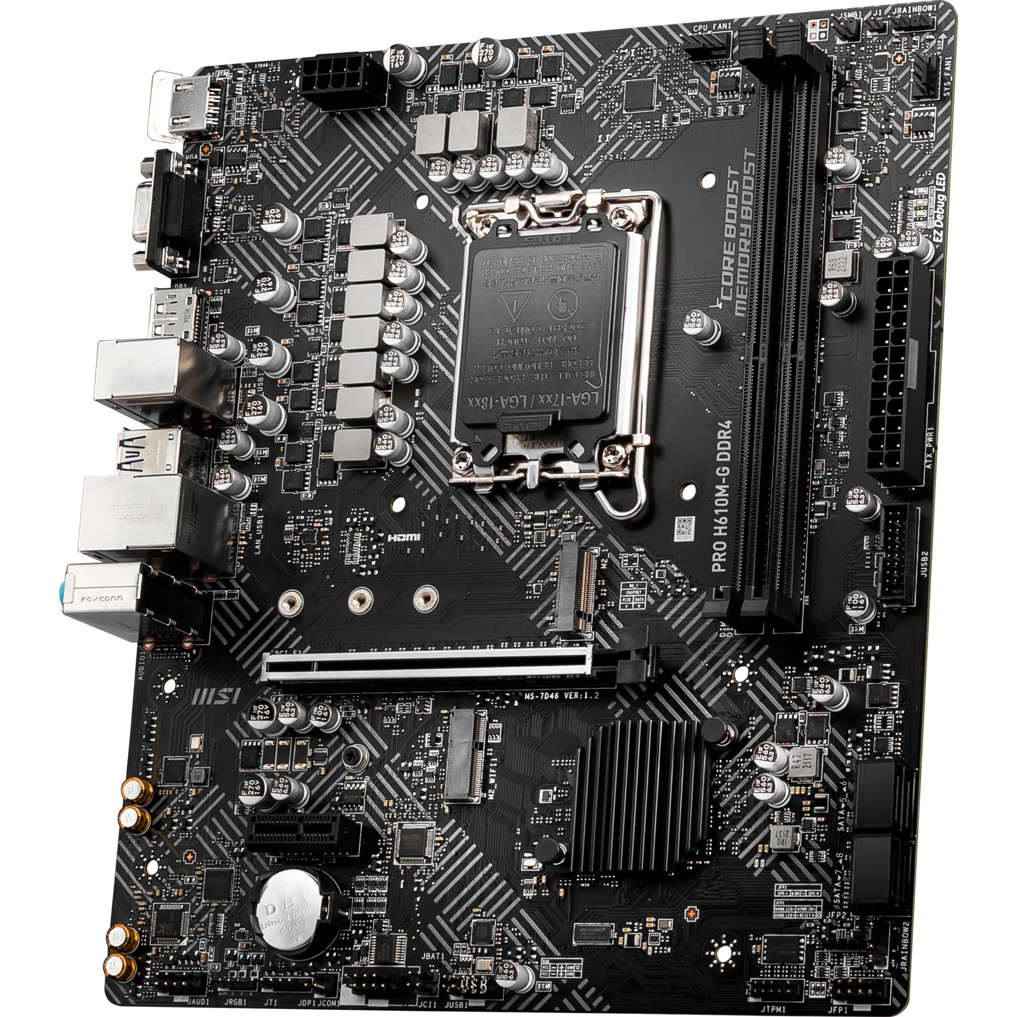 Msi pro h610m-g ddr4 socket 1700 moederbord (gb-lan, sound, µatx)