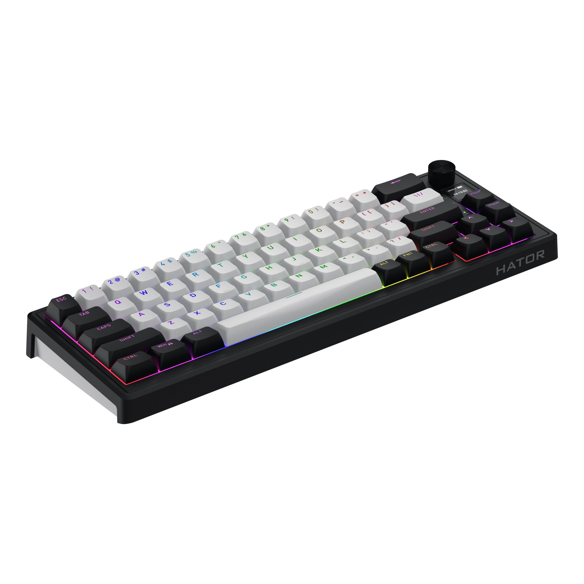 Hator skyfall mag ultima 8k wireless rgb mechanisch gaming toetsenbord (zwart, us lay-out (qwerty), hator aurum ice, 65%, rgb, double-shot pbt, hot-swap, 2.4ghz | bluetooth | usb-c)