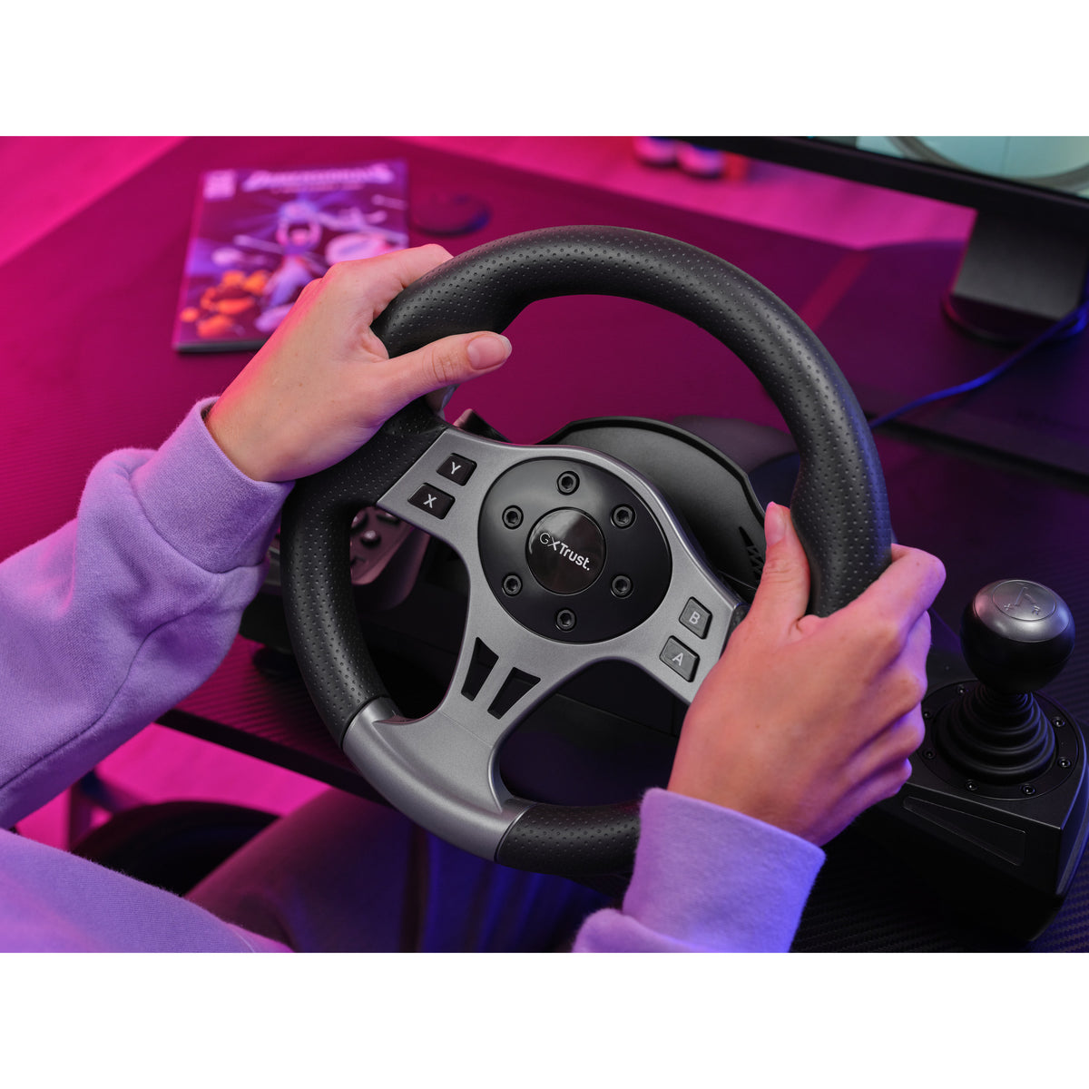 Trust gxt 289 movi racestuur stuur (zwart, pc, xbox series x s, switch, playstation 4)