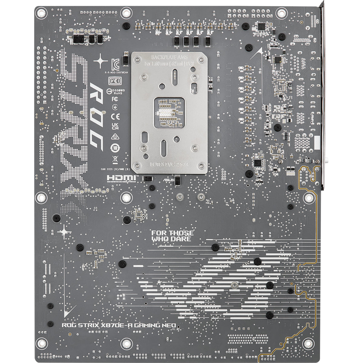 Asus rog strix x870e-a gaming wifi7 neo socket am5 moederbord (wit, raid, 5 gb-lan, wi-fi 7, bt 5.4, sound, atx)