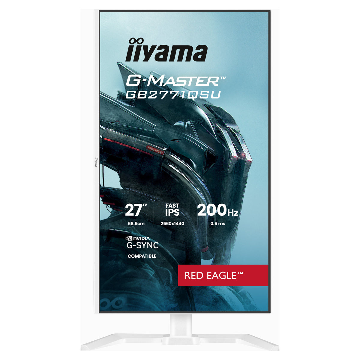 Iiyama g-master red eagle gb2771qsu-w1 27 gaming monitor (wit, 1x displayport, 2x hdmi, 2x usb-c, 2x usb-a, 200 hz)