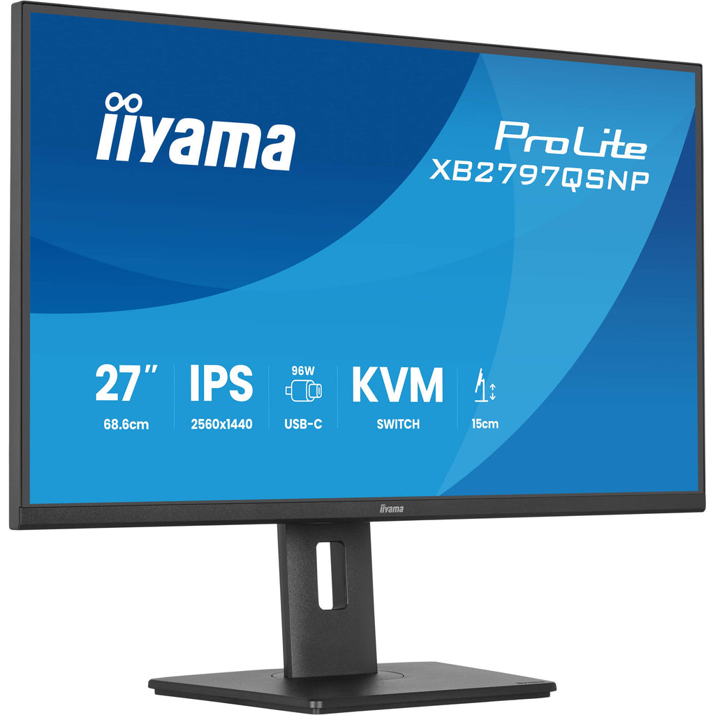 Iiyama prolite xb2797qsnp-b1 27 monitor (zwart, hdmi, displayport, 2x usb-a, 2x usb-c, rj-45)