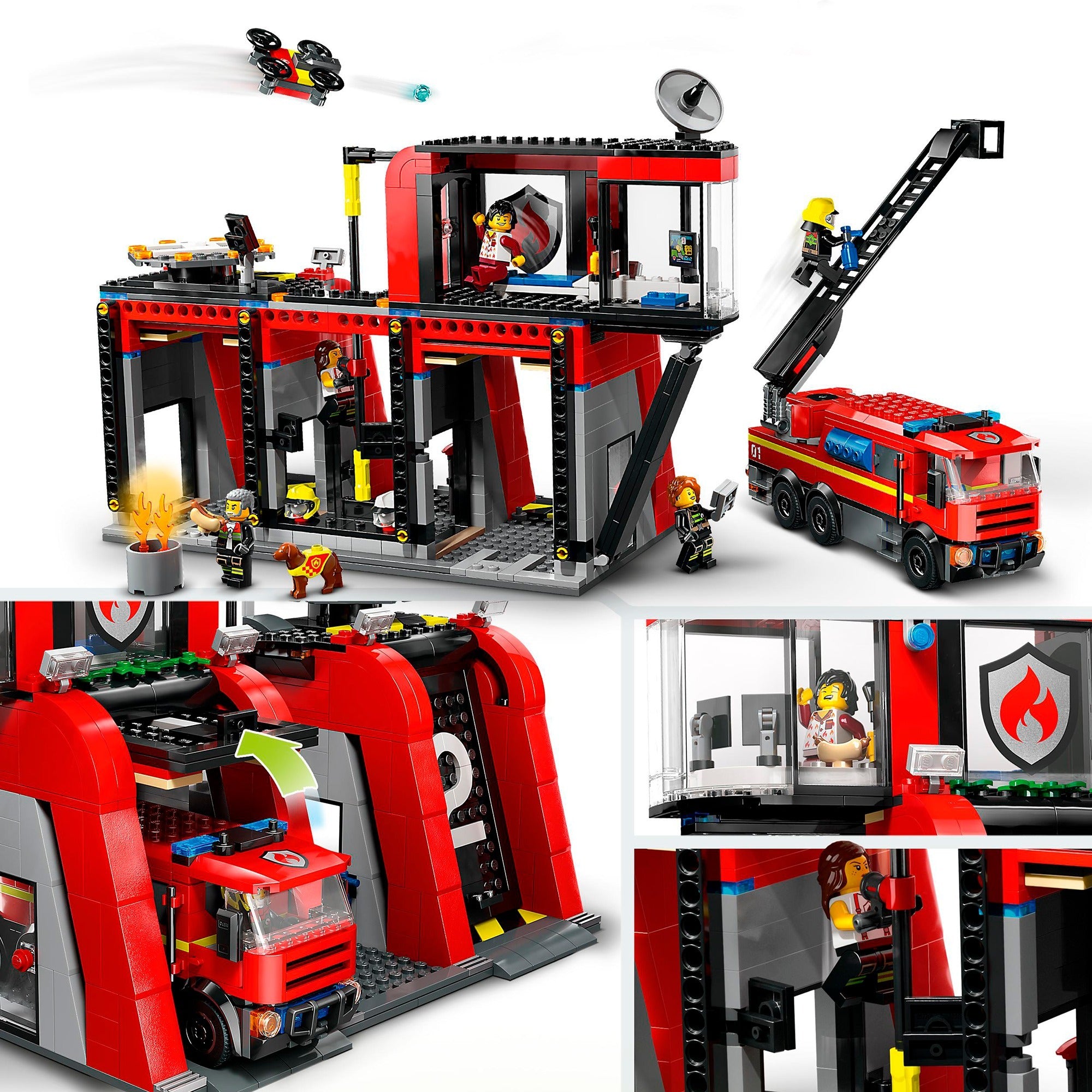 LEGO City 60414 Feuerwache und Feuerwehrauto