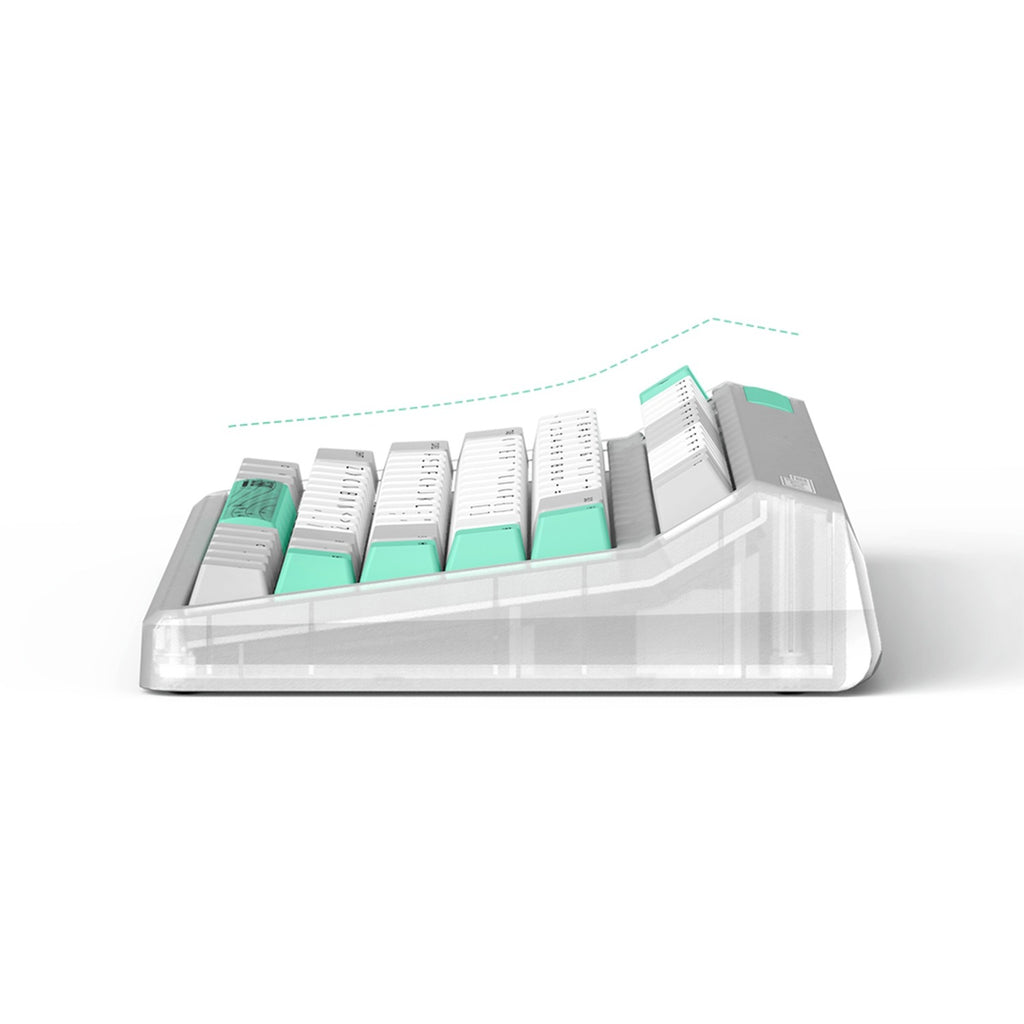 Iqunix og80 wormhole wireless mechanical keyboard (grijs, us lay-out (qwerty), cherry mx brown, 80% (tkl), rgb leds, hot-swappable, pbt, 2.4ghz | bluetooth 5.1 | usb-c)