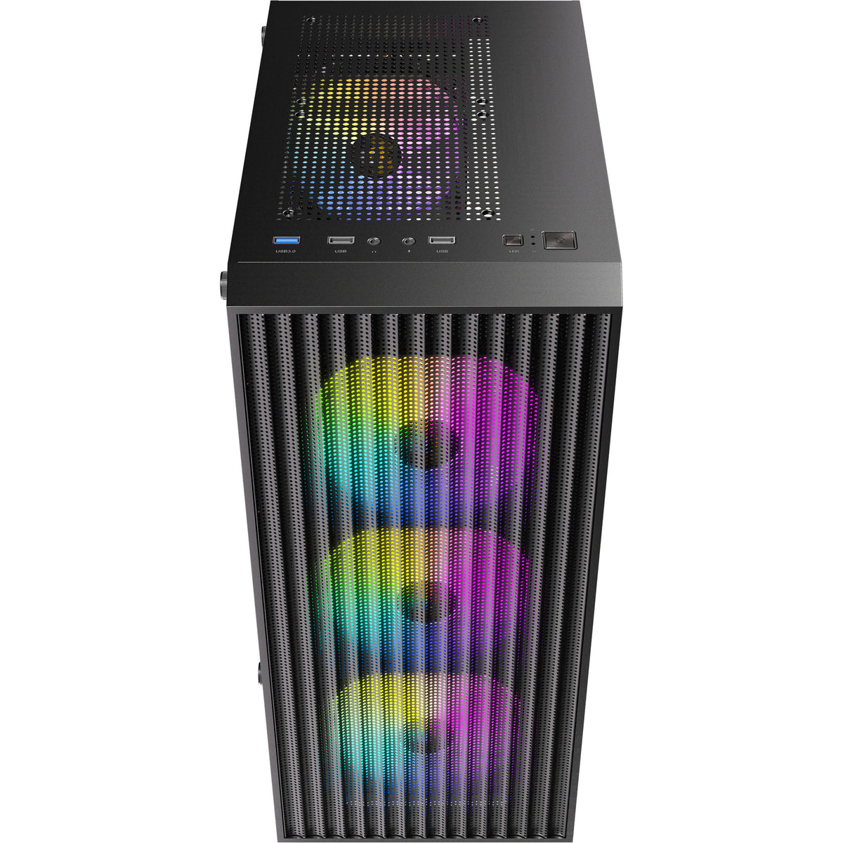 Antec ax27 rgb elite midi tower behuizing (zwart | 3x usb-a | tempered glass)