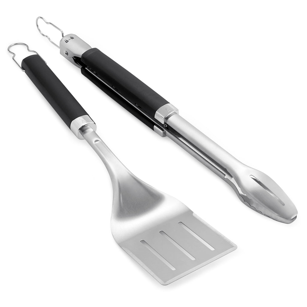 Weber precision barbecuetang- en spatelset grillbestek (roestvrij staal zwart)