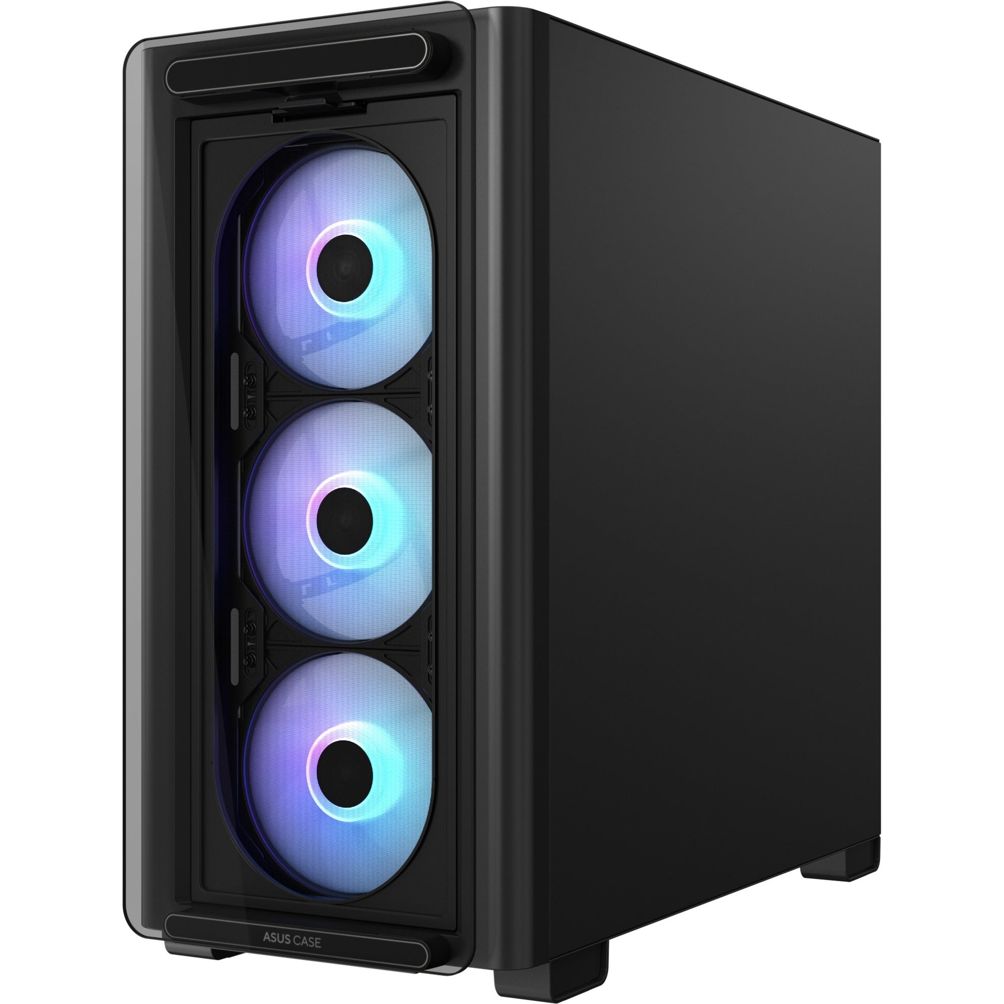 Asus a23 plus mini tower behuizing (zwart | 2x usb-a | 1x usb-c | rgb | tempered glass)