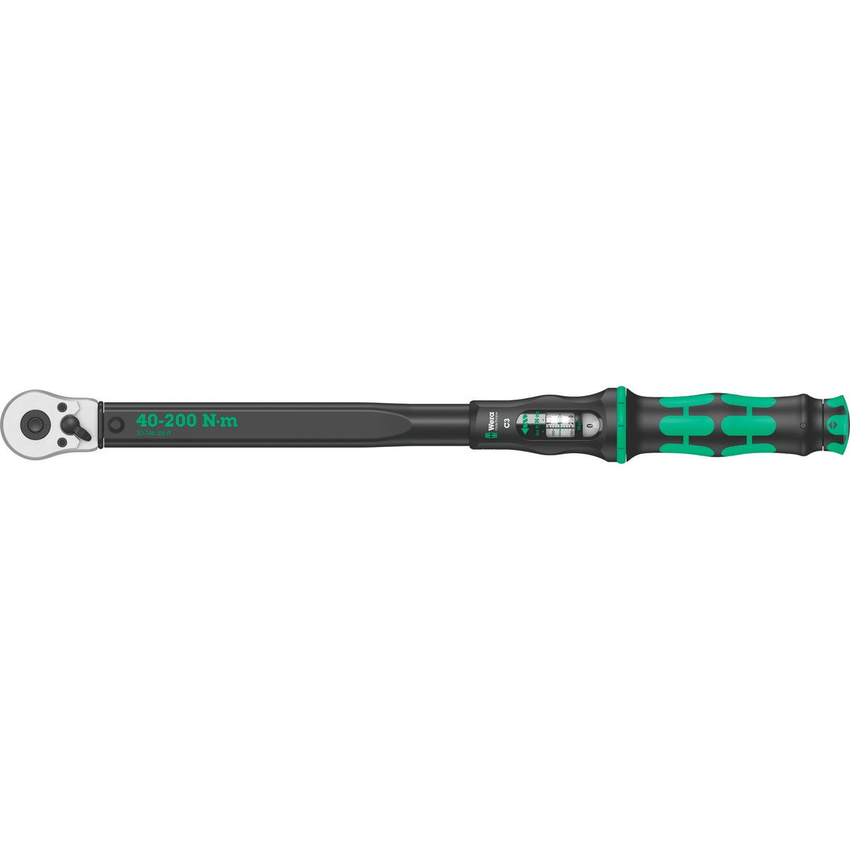 Wera click-torque c 3 draaimomentsleutel met omschakelratel (zwart groen)
