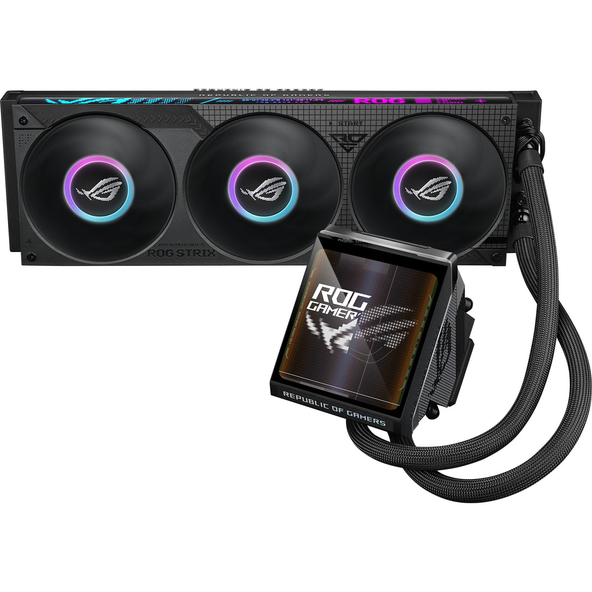 Asus rog strix lc iv 360 argb lcd waterkoeling (zwart)