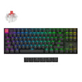 Keychron k8x-h1 rgb mechanisch toetsenbord (zwart, us lay-out (qwerty), super red, 80% (tkl), rgb, cherry double-shot pbt keycaps, hot swap, bluetooth | usb-c)