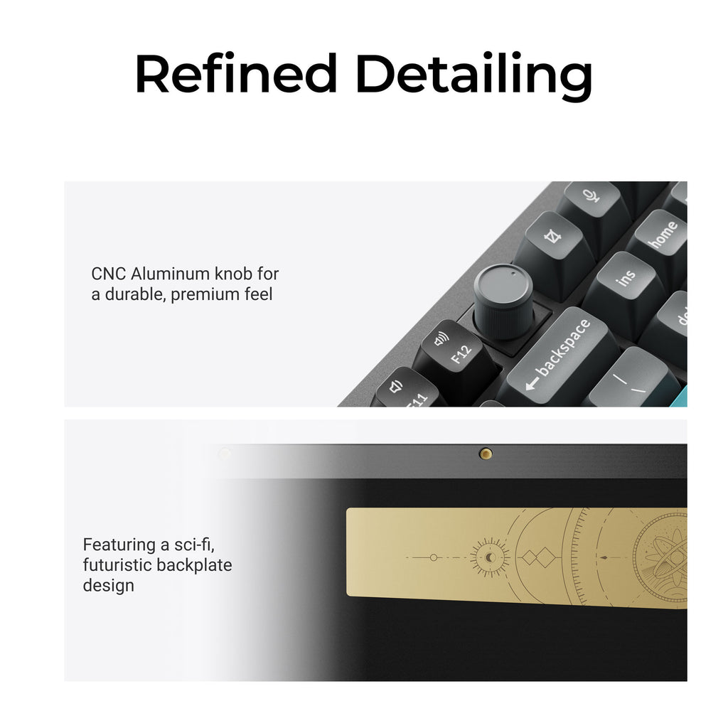 Keychron q6 ultra-m4 8k wireless custom mechanical keyboard (zwart, us lay-out (qwerty), silk pom banana, 100%, rgb, hot swap, 8k, 2.4 ghz bluetooth 5.2 usb-c)