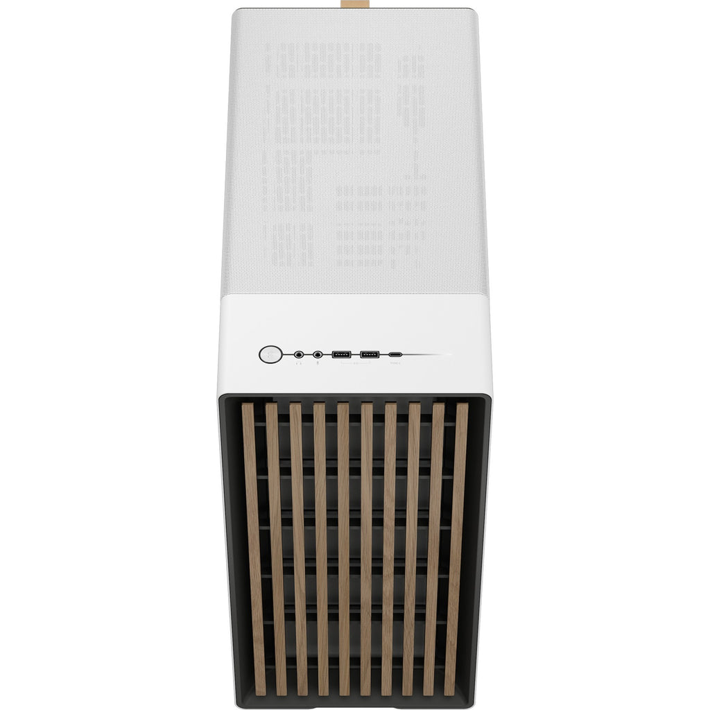 Fractal design north midi tower behuizing (wit houtkleur | 2x usb-a | 1x usb-c | tempered glass)