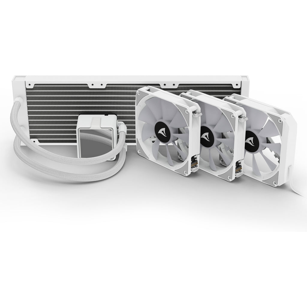 Sharkoon s100 argb waterkoeling (wit, 4-pins pwm fan-connector)
