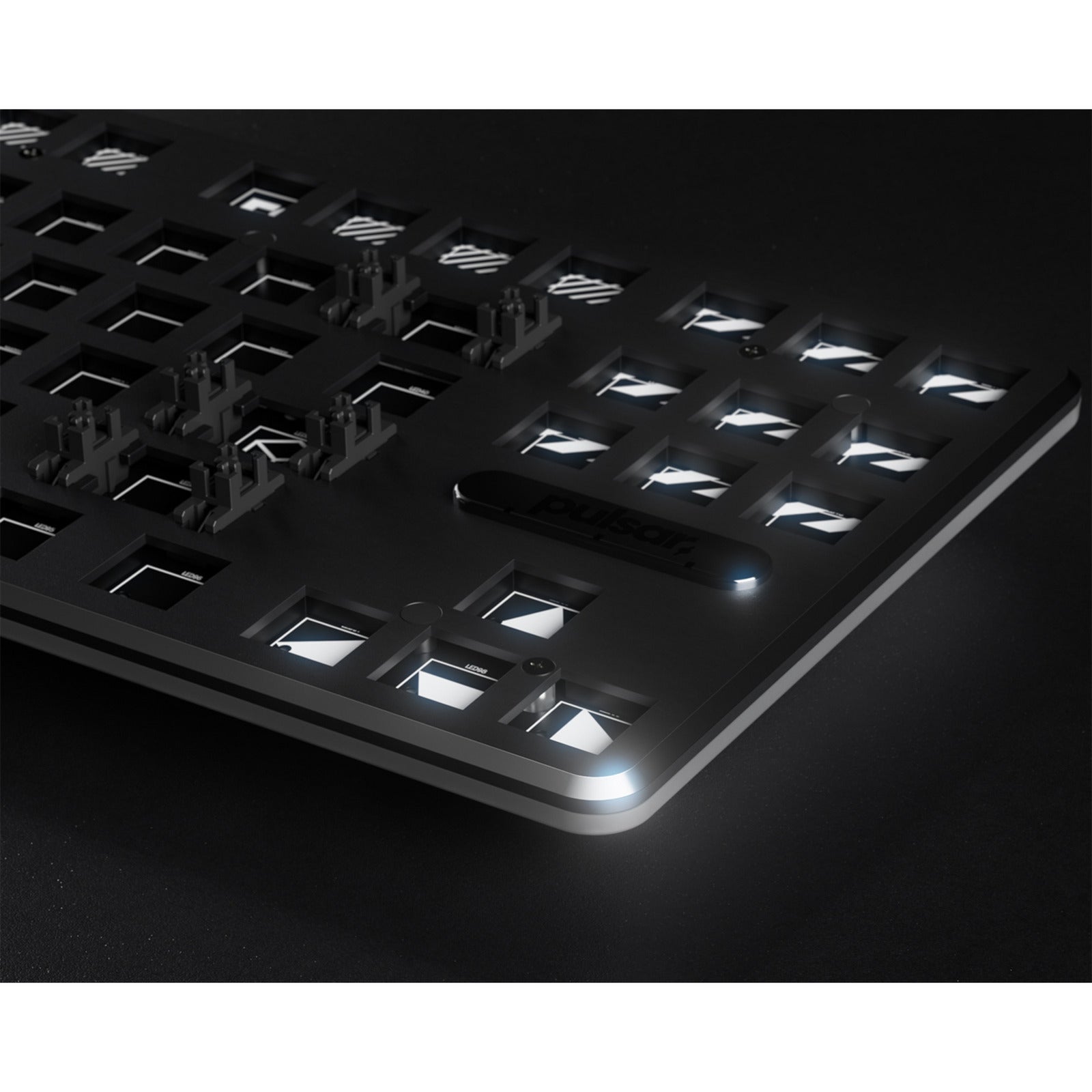 Pulsar pcmk 2he tkl mechanical gaming keyboard (wit, us lay-out (qwerty), 80% (tkl), rgb, pbt double-shot keycaps, hot-swap)