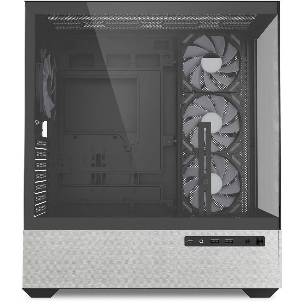 Sharkoon ak7 argb midi tower behuizing (zwart | 2x usb-a | 1x usb-c | rgb | tempered glass)