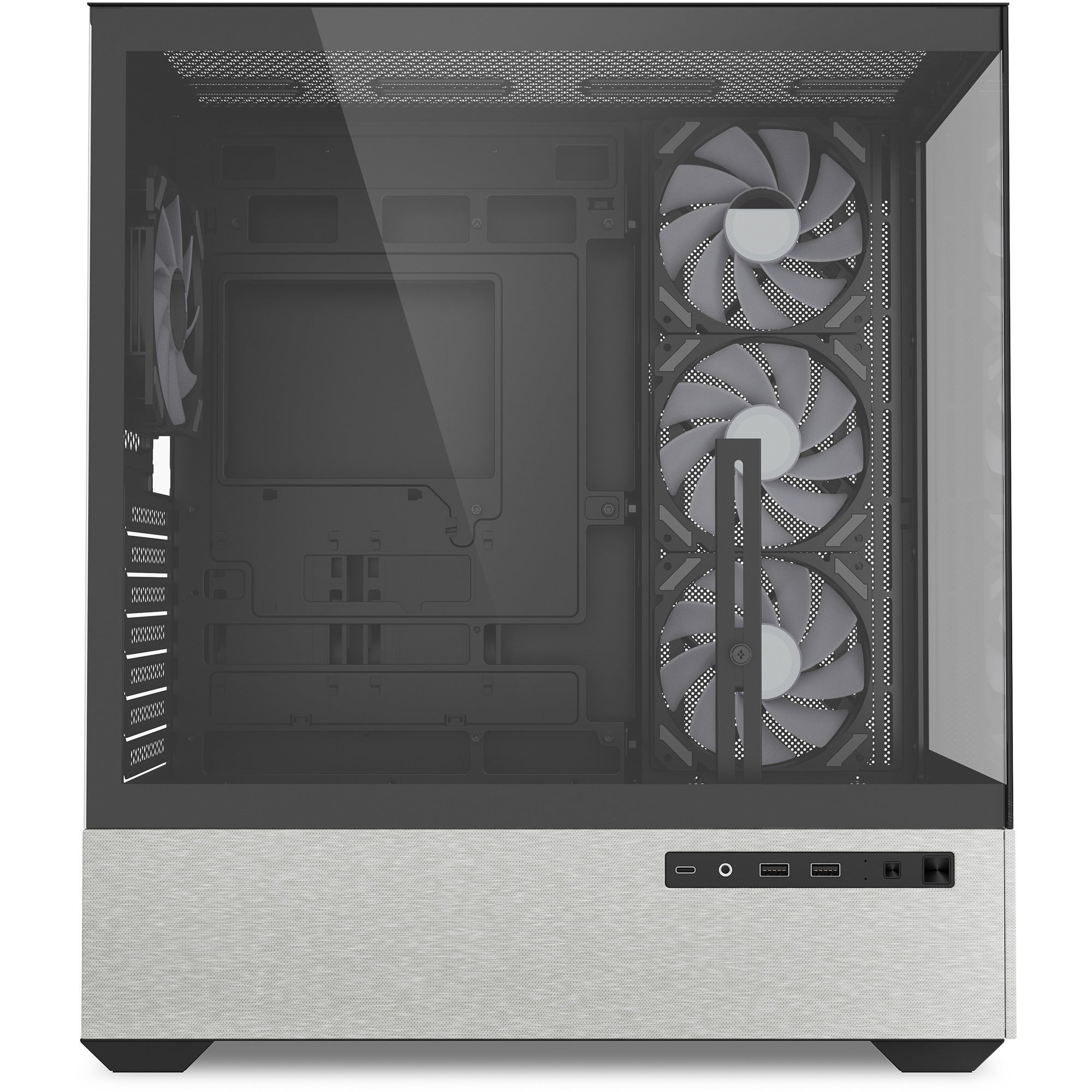 Sharkoon ak7 argb midi tower behuizing (zwart | 2x usb-a | 1x usb-c | rgb | tempered glass)