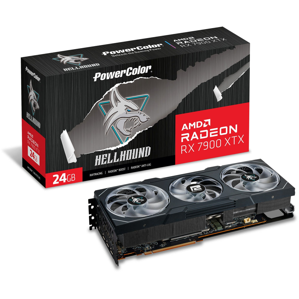 Powercolor hellhound radeon rx 7900 xtx 24g grafische kaart (1x hdmi, 3x displayport)