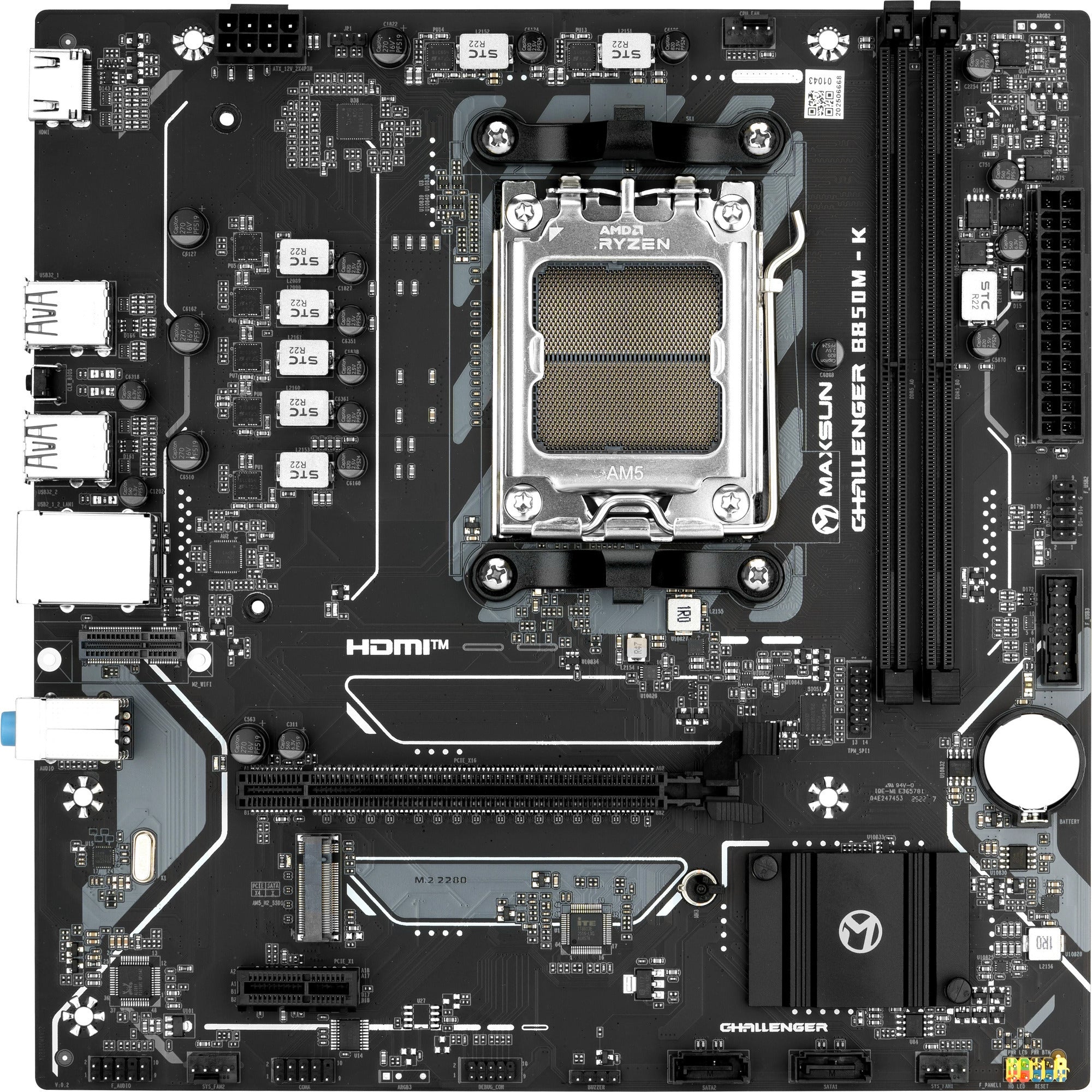 Maxsun ms-challenger b850m-k socket am5 moederbord (zwart, raid, gb-lan, sound, µatx)