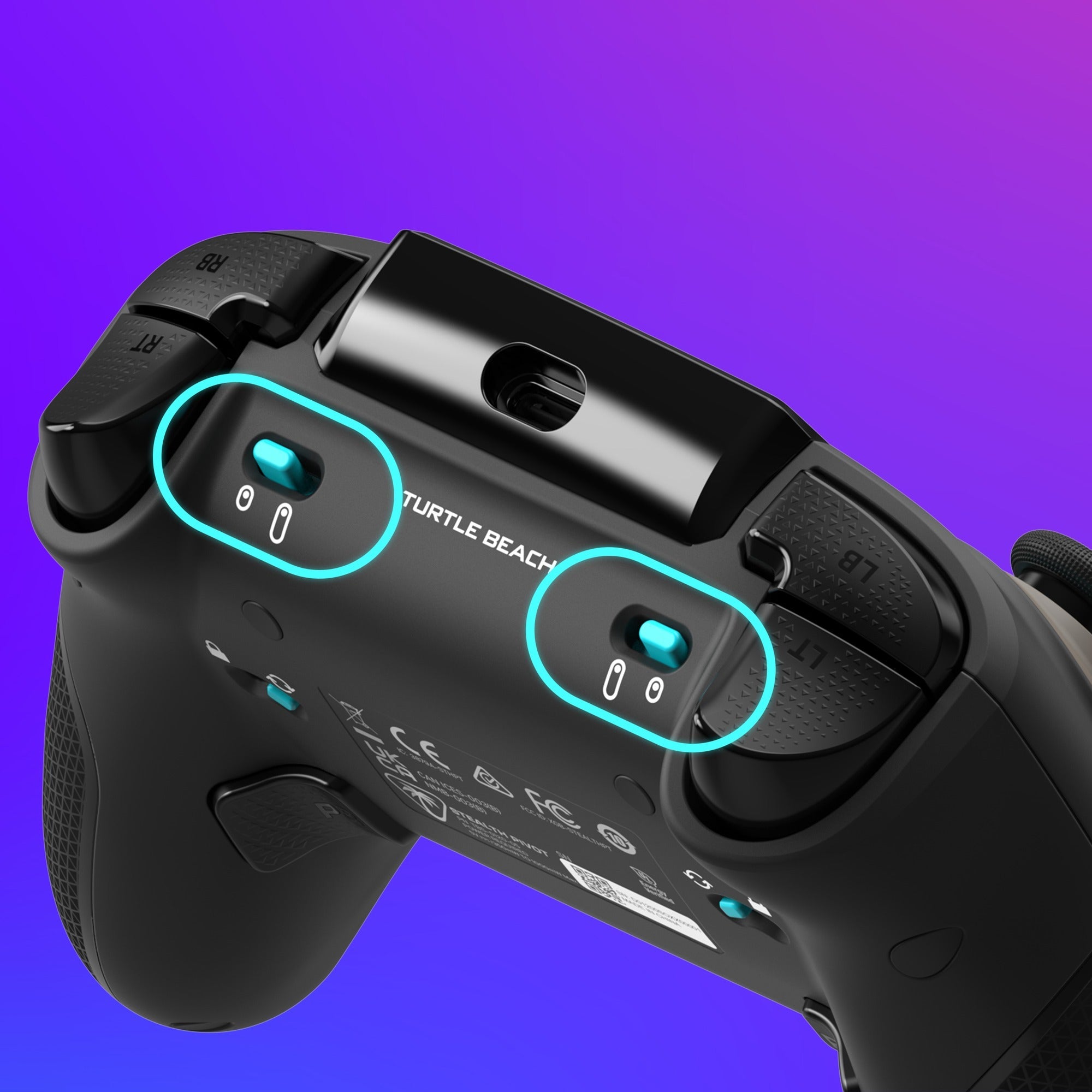 Turtle beach stealth pivot draadloze slimme controller (zwart, 2,4 ghz bluetooth usb, pc, xbox, android)