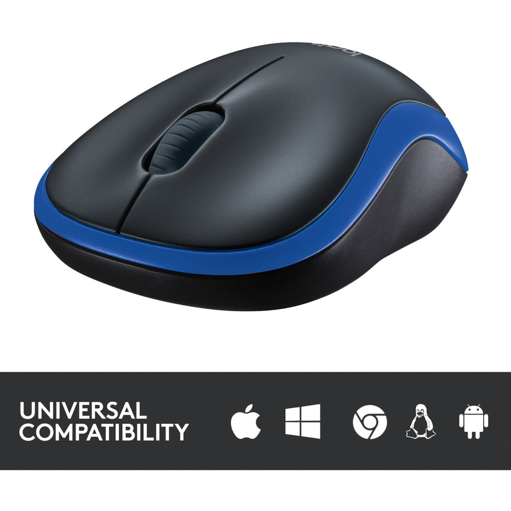 Logitech wireless mouse m185 (blauw, retail)