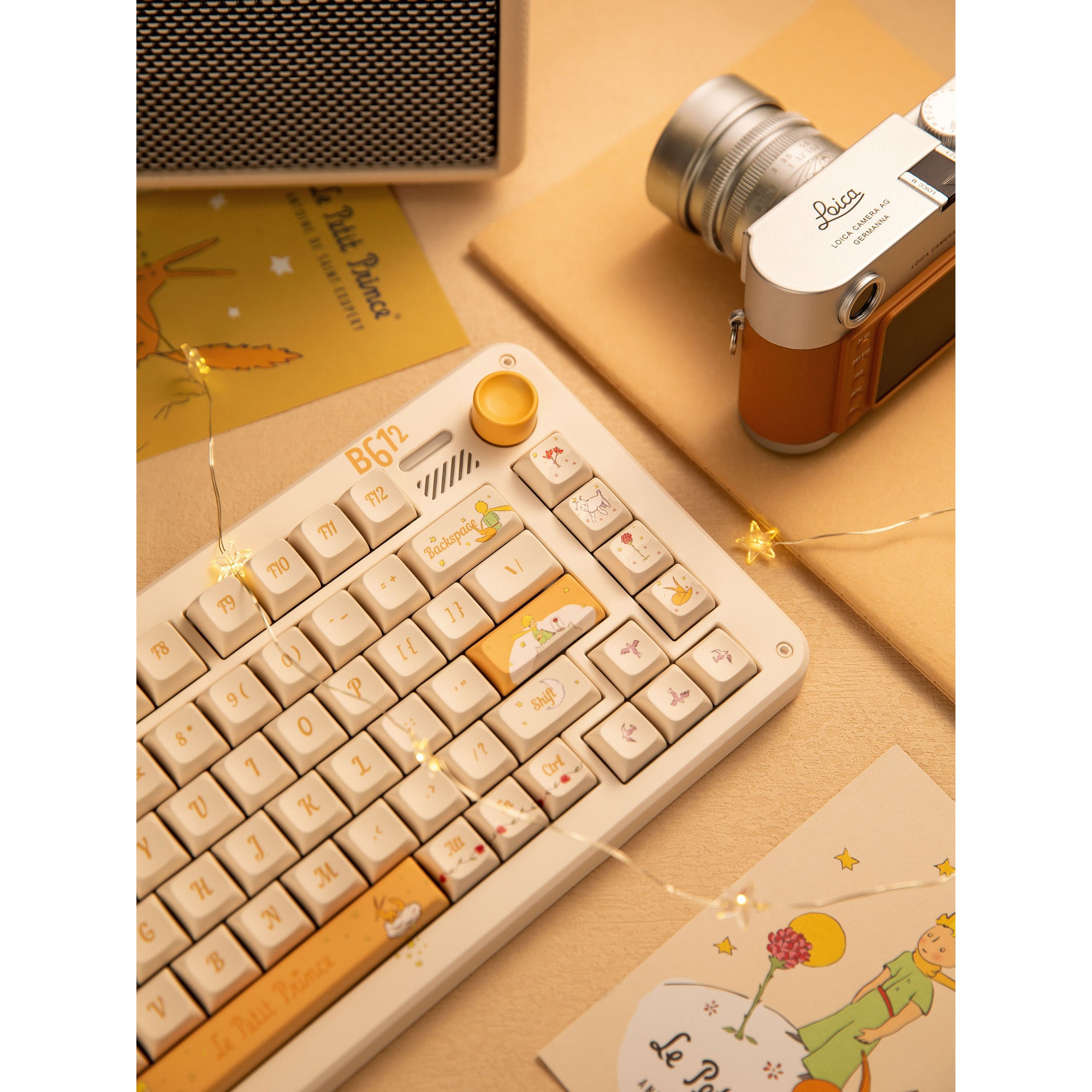 Iqunix zx75 sunset ponder wireless mechanical keyboard (lichtgeel, us lay-out (qwerty), gateron red, 75%, rgb leds, hot-swappable, double-shot pbt, 2.4ghz | bluetooth 5.1 | usb-c)