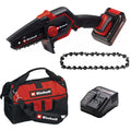 Einhell ge-ps 18 15 li bag kit accu mini kettingzaag snoeizaag (zwart rood, 1x 2.5 ah power x-change accu en oplader inbegrepen)