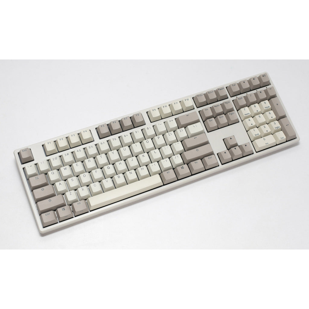 Ducky origin vintage mechanisch toetsenbord (grijs, us lay-out (qwerty), cherry mx red, 100%, hot swap, pbt double-shot keycaps)