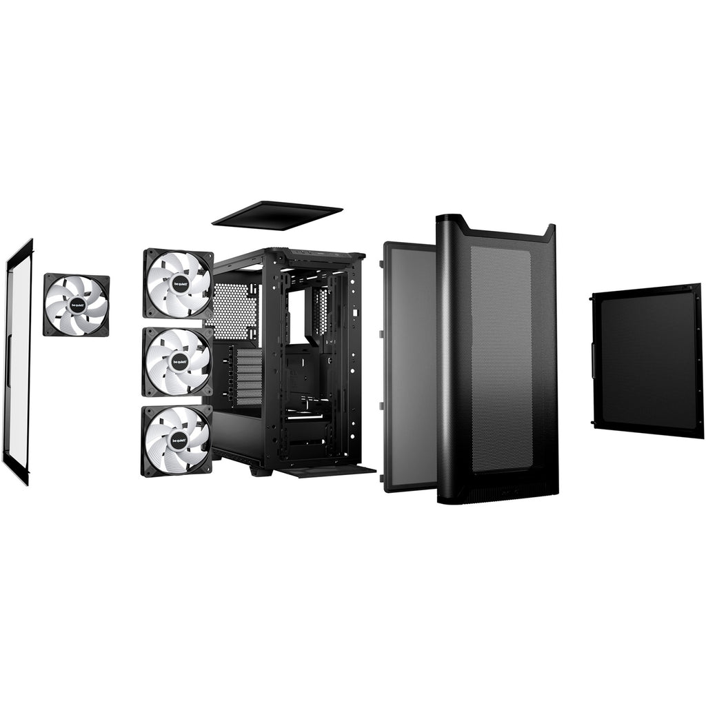 Be quiet! pure base 501 lx midi tower behuizing (zwart | 2x usb-a | 1x usb-c | rgb | tempered glass)