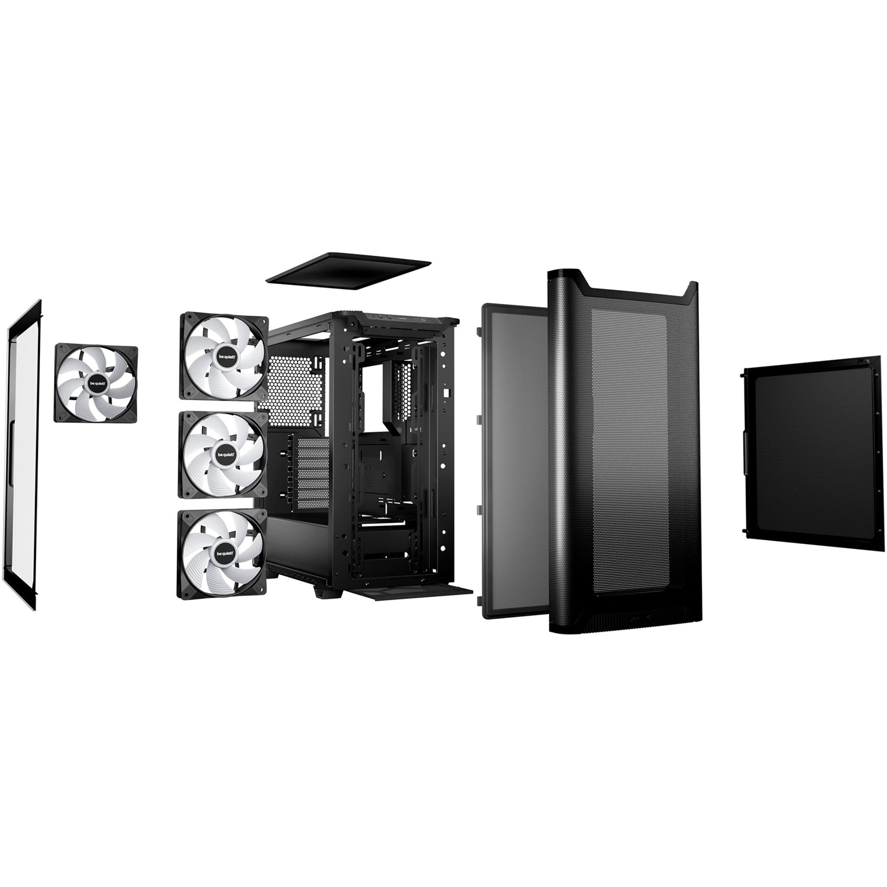 Be quiet! pure base 501 lx midi tower behuizing (zwart | 2x usb-a | 1x usb-c | rgb | tempered glass)