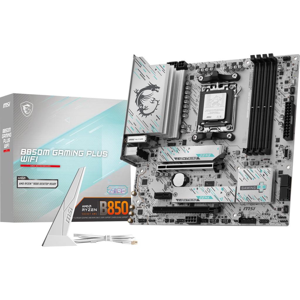 Msi b850m gaming plus wifi socket am5 moederbord (raid, 5gb-lan, wi-fi 7, bt, sound, matx)
