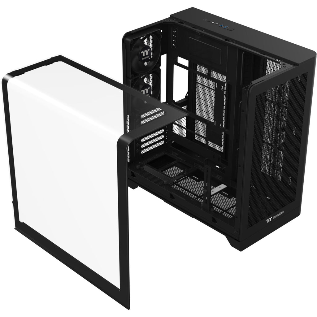 Thermaltake view 390 air midi tower behuizing (zwart | 2x usb-a | 1x usb-c | tempered glass)