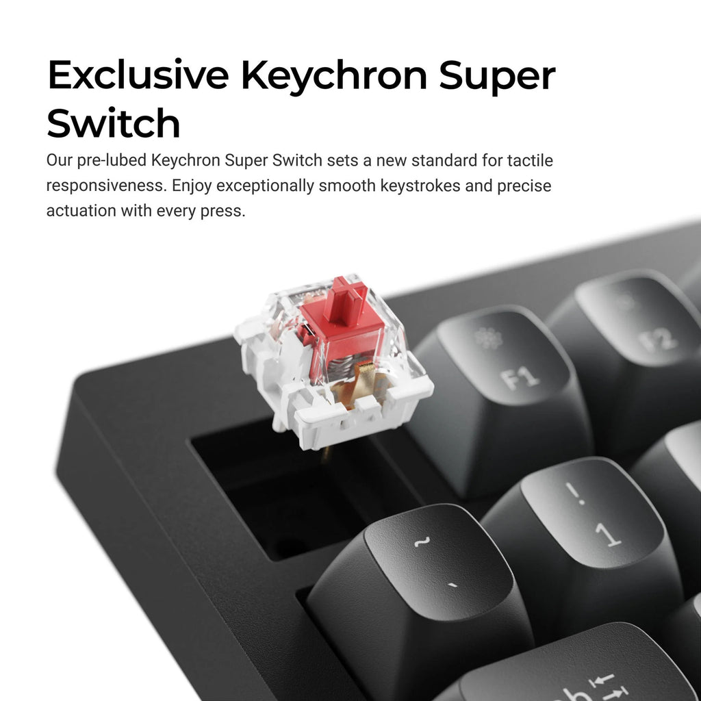 Keychron v1w-d1 8k qmk wired custom mechanical keyboard (zwart, us lay-out (qwerty), super red, 75%, rgb leds, double-shot pbt, hot swap, 8k, knop)