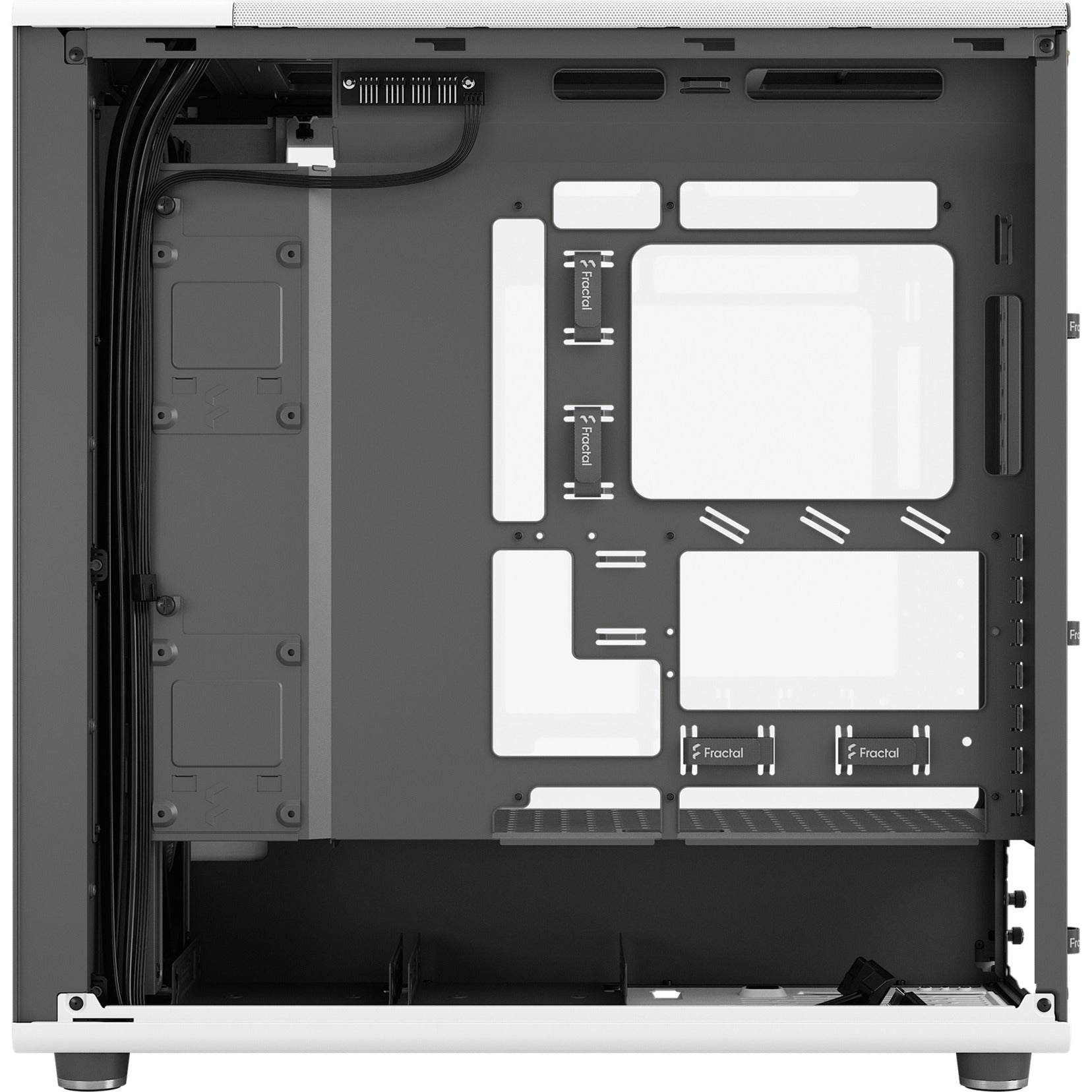 Fractal design north xl rc chalk white tg clear midi tower behuizing (wit houtkleur | 2x usb-a | 1x usb-c | tempered glass)