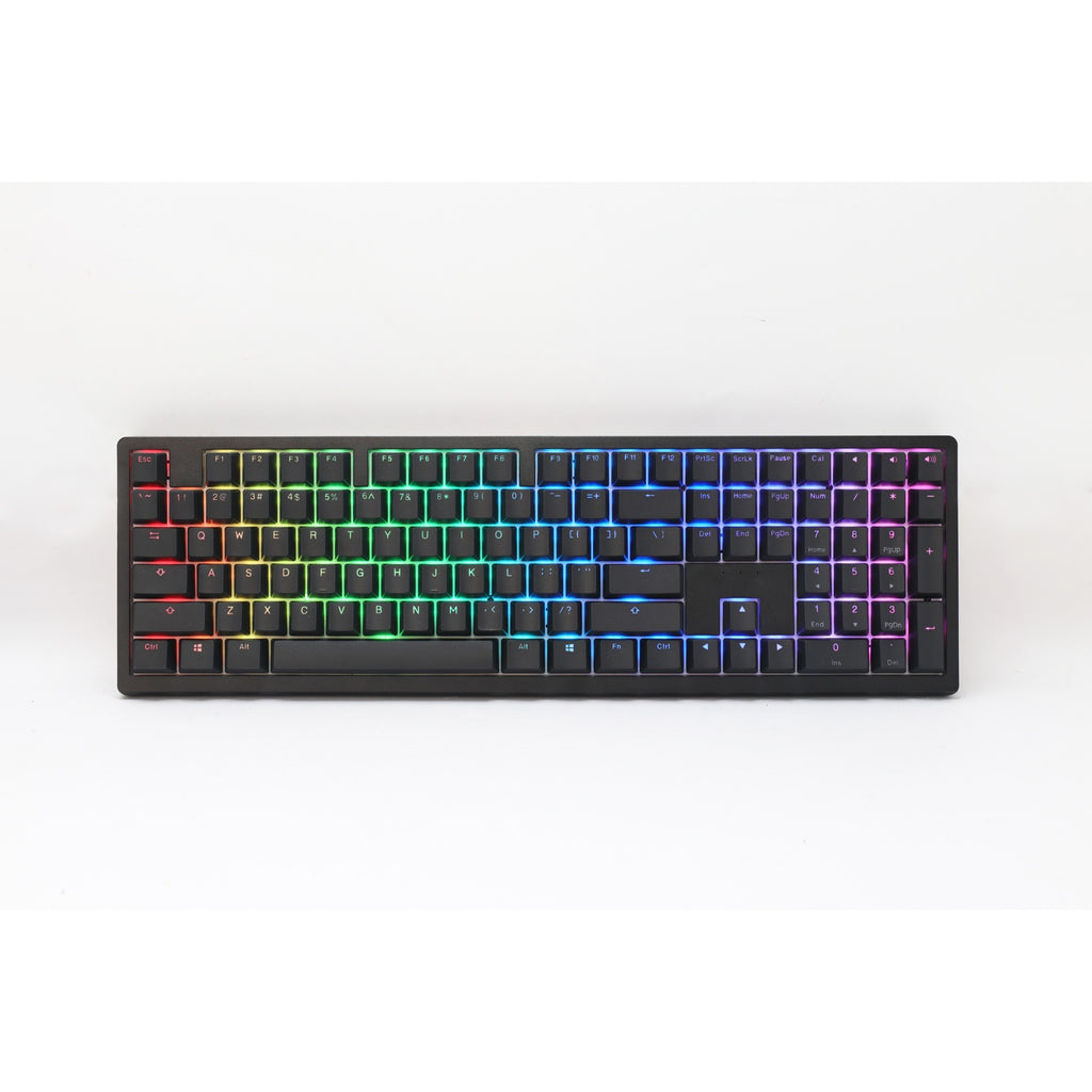 Ducky zero 6108 classic black, gaming toetsenbord (zwart wit, us lay-out, cherry mx2a brown, rgb leds, double-shot pbt, hot swap, 2.4ghz | bluetooth | usb-c)