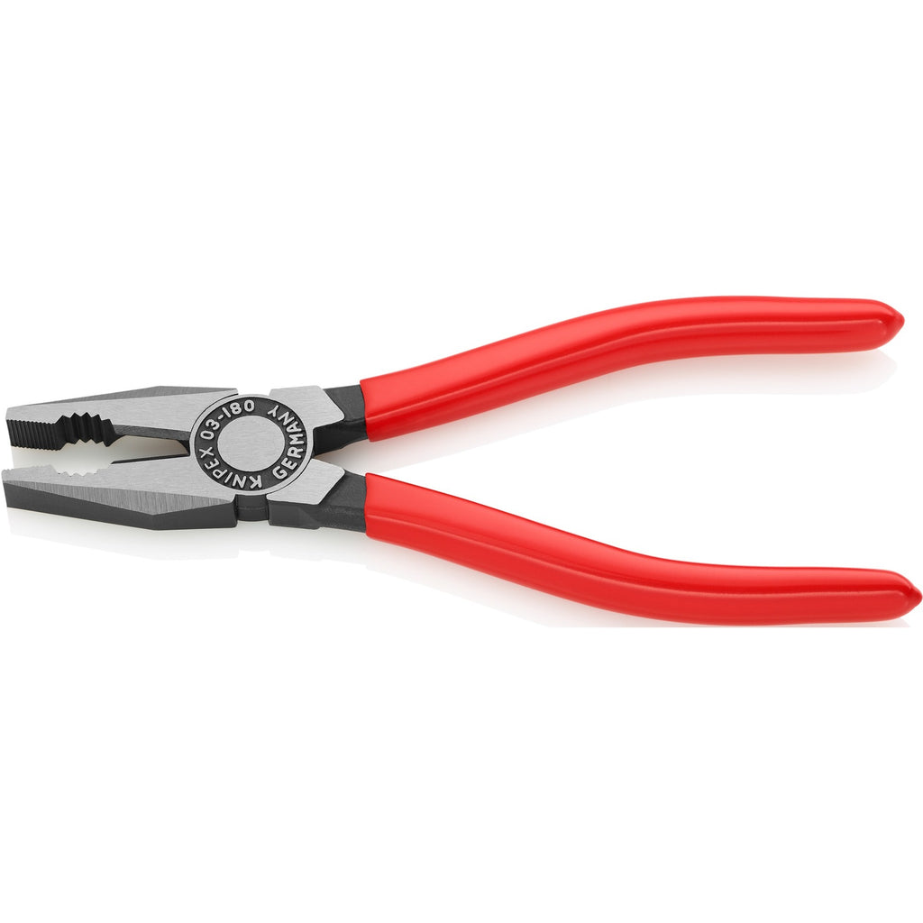 Knipex 03 01 180 - combitang - 180mm met kunststof grepen | geatramenteerd