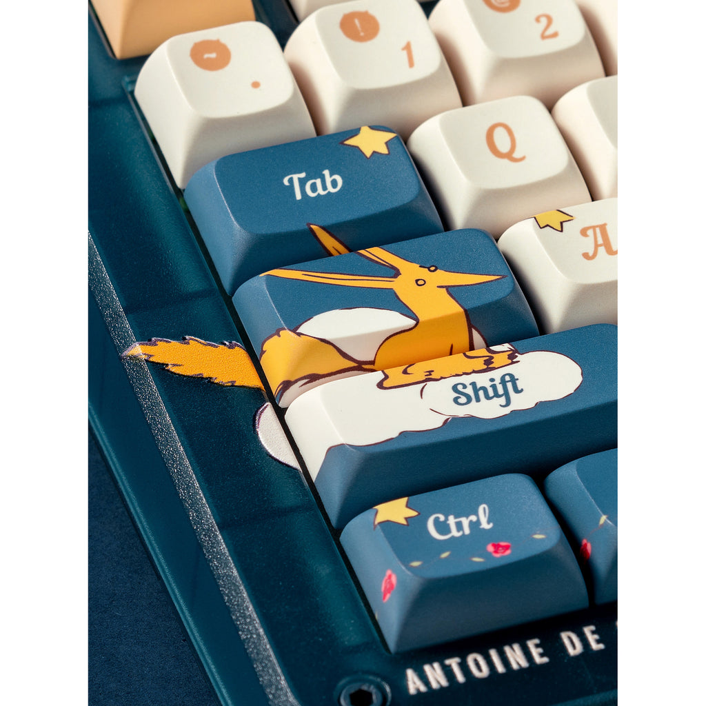 Iqunix zx75 sky encounter wireless mechanical keyboard (blauw, us lay-out (qwerty), iqunix silent rose, 75%, rgb leds, hot-swappable, double-shot pbt, 2.4ghz | bluetooth 5.1 | usb-c)