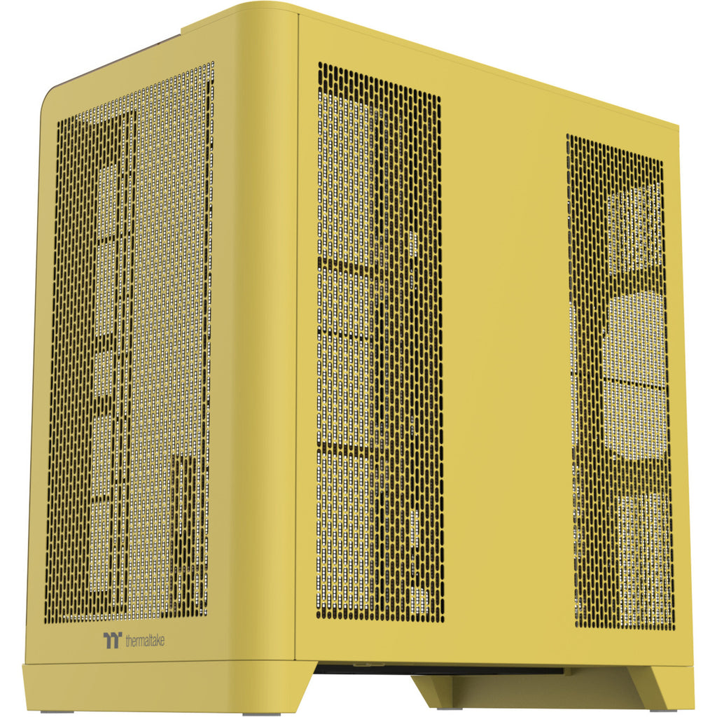 Thermaltake view 390 air butter caramel midi tower behuizing (geel | 2x usb-a | 1x usb-c | tempered glass)
