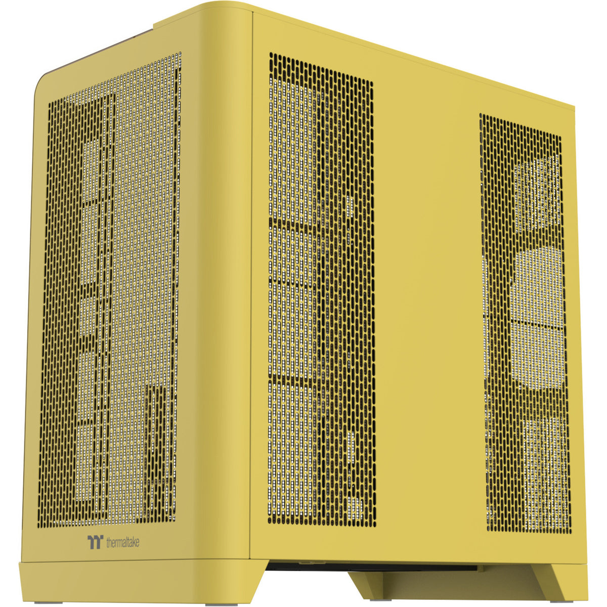 Thermaltake view 390 air butter caramel midi tower behuizing (geel | 2x usb-a | 1x usb-c | tempered glass)