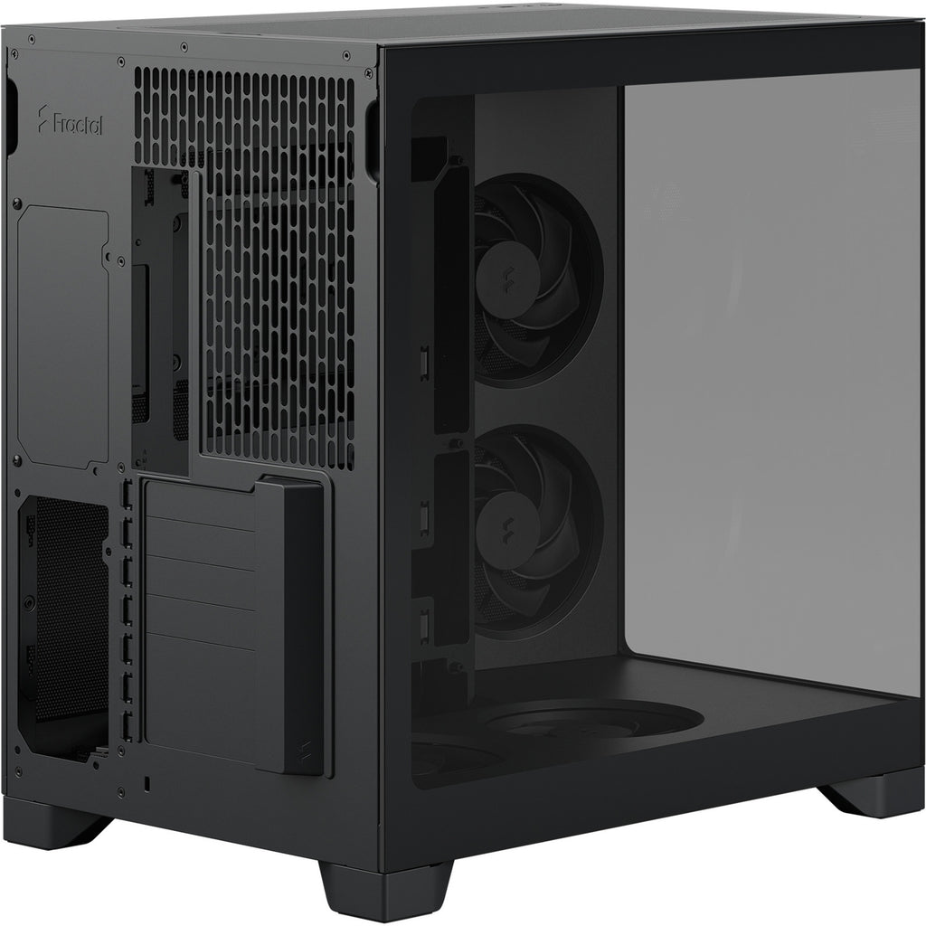 Fractal design pop 2 vision midi tower behuizing (zwart | 1x usb-a | 1x usb-c | tempered glass)