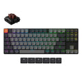 Keychron k1 qmk-b3, toetsenbord (zwart, us lay-out, milk pom brown, 80%, rgb leds, abs keycap, usb-c | bluetooth 5.2)
