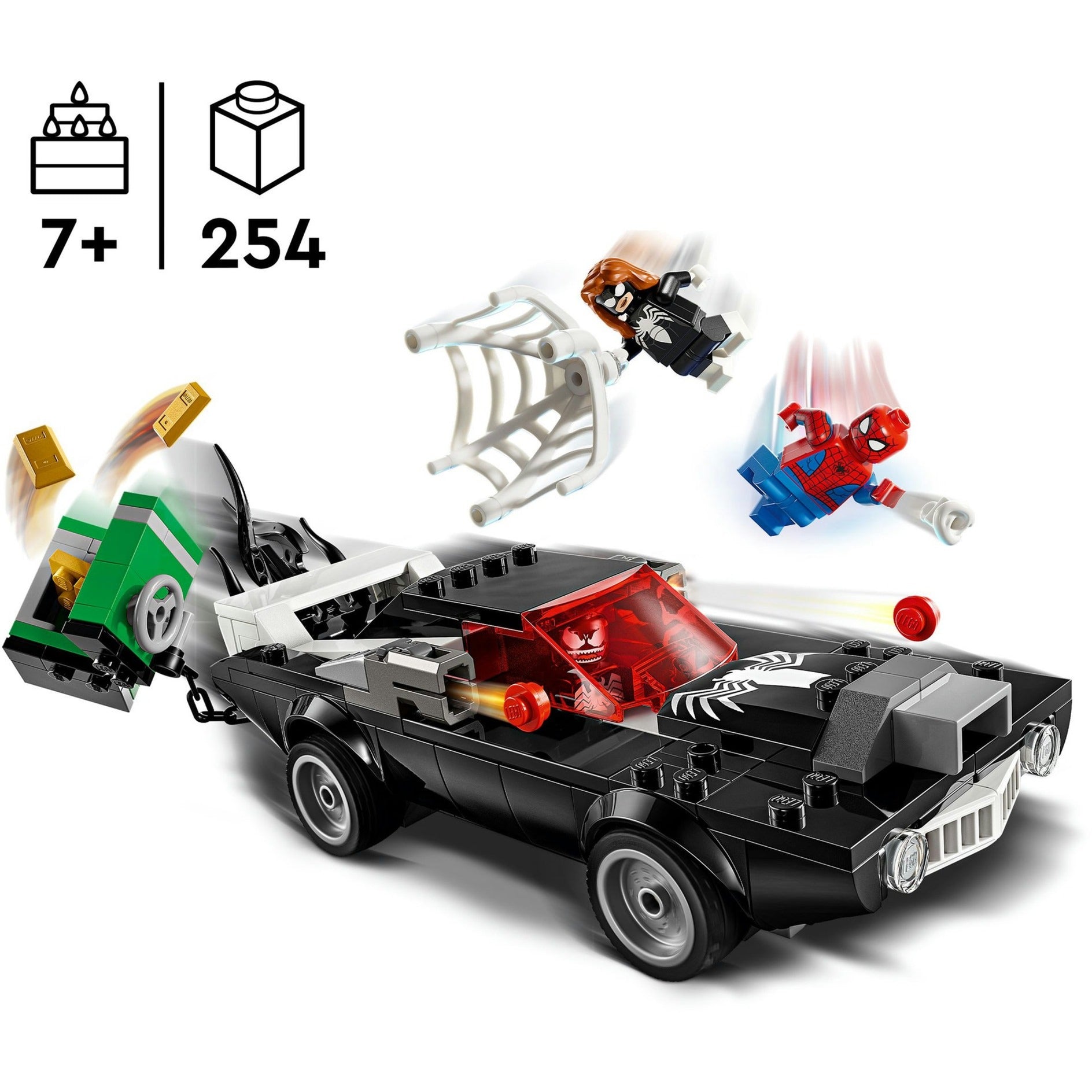 LEGO Superhelden 76309 Spider-Man vs. Venom Oldtimer