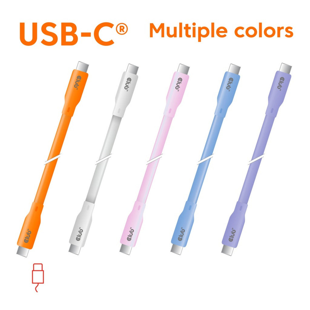 Club 3d gen2x2 type-c bi-directional, 2 meter kabel (lichtroze, 4k60hz, data 20gbps, pd 240w(48v 5a) epr)