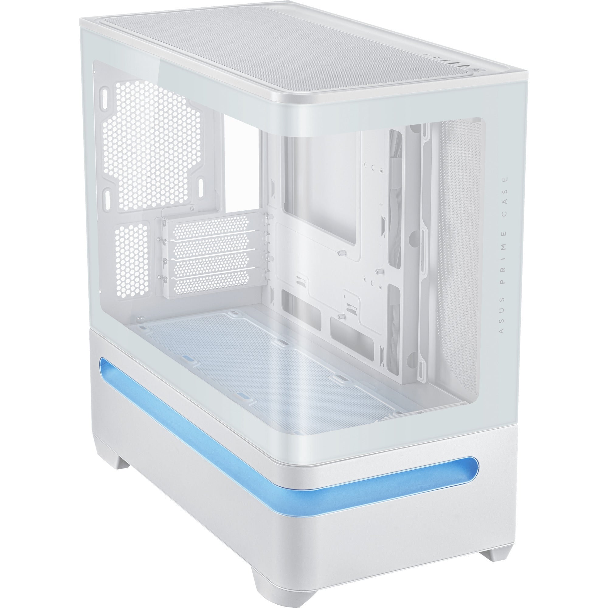 Asus prime ap202 midi tower behuizing (wit | 2x usb-a | 1x usb-c | rgb | tempered glass)